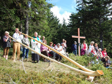 Das Alphorn Ensemble beim spielen